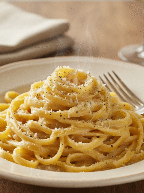 Klassieke Italiaanse Fettuccine Alfredo Fettuccine Alfredo is een echte klassieker uit Rome. Het authentieke Italiaanse recept is verrassend eenvoudig en gebruikt geen room zoals in veel Amerikaanse varianten. De romigheid ontstaat door de emulsie van boter, Parmezaanse kaas en het zetmeelrijke pastakookwater.