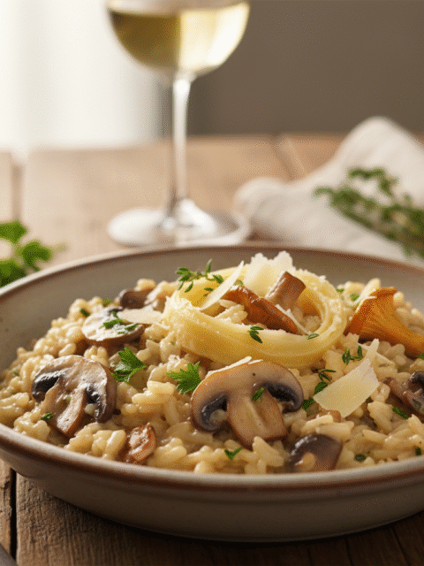 Romige Paddestoelen risotto: Een Herfstig Comfortgerecht Deze heerlijke, romige risotto zit boordevol smaakvolle paddenstoelen. Perfect voor een gezellige avond. Eet smakelijk! Risotto maken: Veel eenvoudiger dan je denkt!